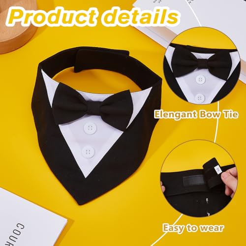 DICOSMETIC Hundeanzug Hundehochzeitsoutfit Haustier Fliege Hemd Verstellbare Hunde Smoking Formelle Welpen Kostüme Haustier Outfit Mit Fliege Für Weihnachten Halloween Geburtstagskostüme Schwarz M
