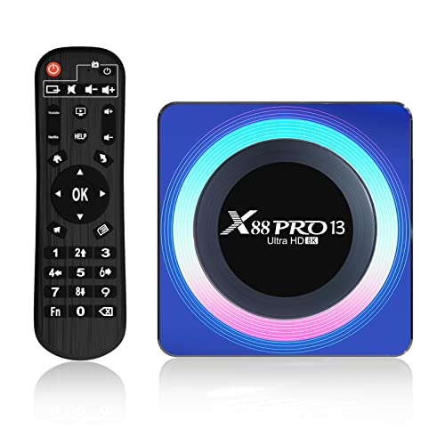 Android 13.0 TV Box, Box TV 4GB RAM 64GB ROM RK3528 Quad-Core 64bit Cortex-A53 Soporte 2.4/5.0GHz, WiFi Doble banda, Bluetooth 5.0, 8K HDR Android Box (4+32G)