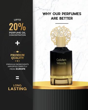 Image of NASEEM Golden Woods Aqua Parfum 55 ML | Luxury Perfume for Unisex | Natural, Alcohol Free, Long Lasting Fragrance