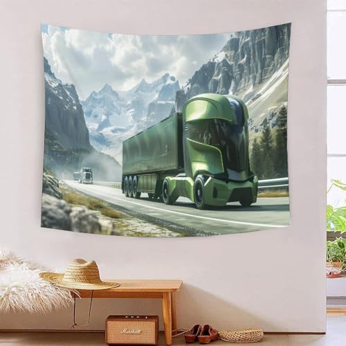 Tapisserie gros camions 3D en tissu décoration murale