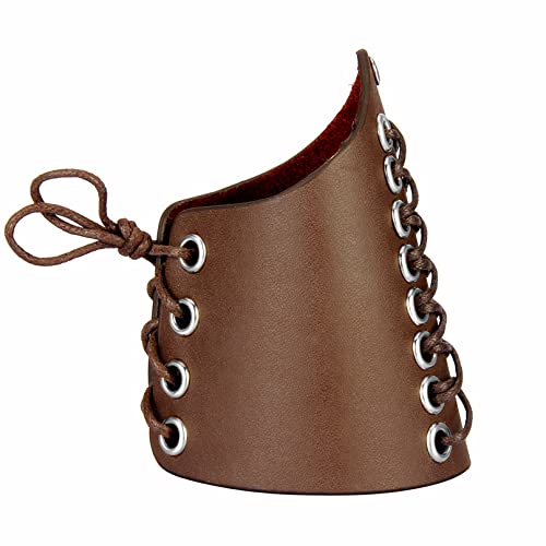 2 Pieces Viking L Armour Men Medieval Bracers Armor Adjustable Arm Gauntlet Vintage Leather Wrist Guards Archery Bracers for LARP Cosplay - Image 2