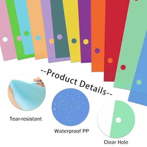 12-Tab Binder Dividers with Tabs for 3 Ring Binder, Write & Erase, Monthly Dividers for 8.5 x 11'' Letter Size Papers, Assorted Color, 1 Set image 3
