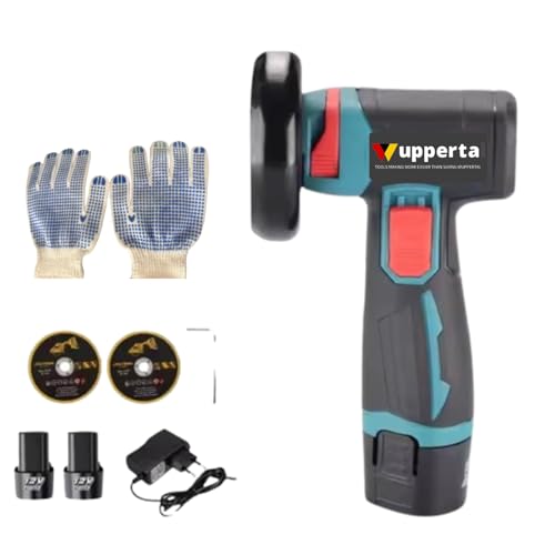12V Mini Angle Grinder, Cordless Angle Grinder Tool with 2 PCS Batteries, 19500RPM, Includes Grinding Discs, Saw Blades, Storage Box for Cutting, Grinding, Polishing