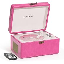Portable CD Player for Home with Upgraded Speakers Bluetooth in/Out Rechargeable Desktop CD Player with LED Screen Boombox Music Player Hot Pink
