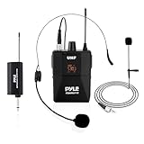 Pyle UHF Wireless Microphone System Kit - Portable Professional Cordless Microphone Set with...
