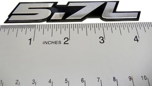 Miniatura 2 de ERPART - Placa de identificación de aluminio plateado sobre negro altamente pulido, 5.7 litros, placa de identificación de cambio de motor de