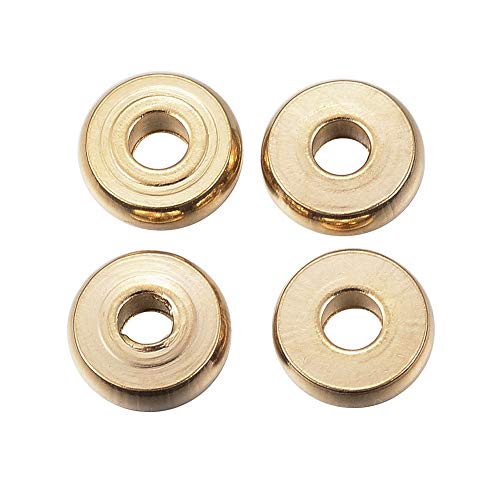 UNICRAFTALE 約10個 6mmx1mm 304ステンレススチールスペーサービーズ ドーナツビーズ 平たい円形 ゴールデン ハンドメイド 手芸 DIY 手作り