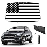 Coricha Windshield Sun Shade Umbrella for Car Front Window Sun Visor for Windshield Car Summer Accessories Protect Interior from UV Rays & Heat for Sedan, Compact SUV, Hatchbacks 57'*31'