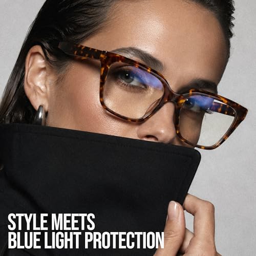 Image of miyya Blue Light Glasses for Women - Oversized UV & Blue Light Blocker Chunky Frames, Stylish Eyewear Access