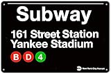 Saraheve Yankee Stadium New York Street Subway 161 Retro Wall Bar Decor Metal Tin Sign 8x12in
