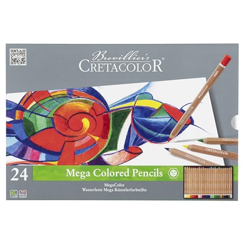 CRETACOLOR MegaColor Colored Pencil Set, 24 Count (Pack of 1), Multi