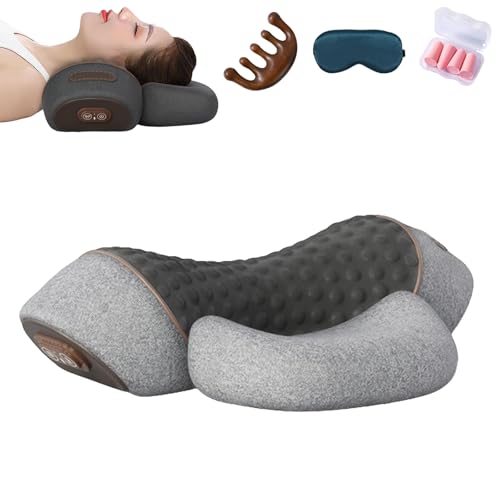 Bulnire Massaggiatore for il collo 3 in 1, Artuvate Cervicale, Pillow Artuvate, Deep Massage and Relaxation, with Heat, Neck Stretcher Massage Relaxer (Grey)