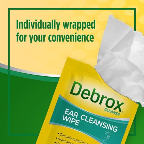Image of Debrox Ear Cleansing Wipes and Removal Drops, 12 Individually Wrapped Ear Cleaner Wipes & 0.5 Fl Oz Ear Wax Removal Drops