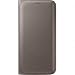 Produktbild Samsung Leather-Effect Flip Folio Wallet Schutzhülle Case Cover in Kunstleder mit Kreditkartenfach für Galaxy S6 Edge, gold