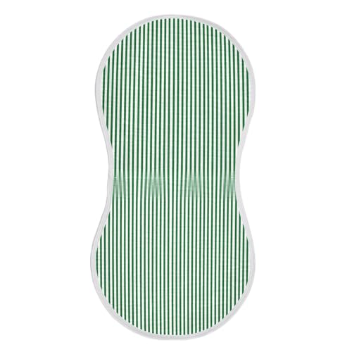Muslin Baby Burp Cloths, Green White Stripes Cotton Soft Burp Cloths for Newborns​​, Extra Absorbent Burp Cloths 2-Pack​​, 22 x 11 Inch2