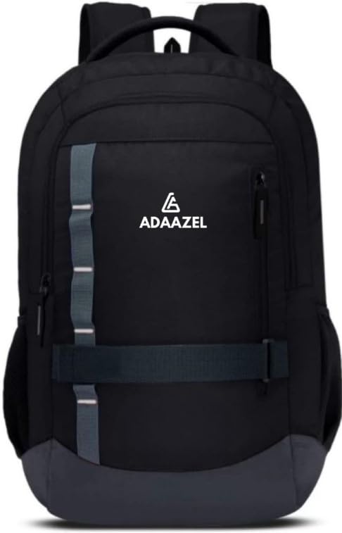 ADAAZEL Medium 45 L Black Belt-Patti Durable Fancy Modern Unisex School Bag Office Bag | Travel Laptop Bag || Backpacks |-Black ADAAZEL Medium 45 L Black Belt-Patti Durable Fancy Modern Unisex School Bag Office Bag | Travel Laptop Bag || Backpacks |-Black