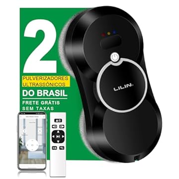LILIN HCR10 Robô de Limpeza de Janelas spray de água duplo, Robô Limpa Vidros com Bivolt, Planejamento Inteligente de Rotas com IA, Tecnologia de Detecção de Bordas, APP Remote Control, Do Brasil