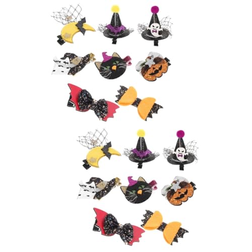 Barrettes à cheveux thématiques Halloween pinces anti-glisse citrouille lune pour cheveux fins