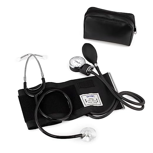 SCIAN Manuelles Blutdruckmessgerät mit Stethoskop - Aneroid Sphygmomanometer zur Messung am Oberarm, Medizinische Versorgung mit Tragetasche für Krankenschwester Doktor Senior Erwachsene (Schwarz)