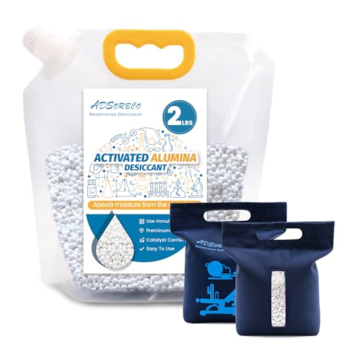 2 LBS Activated Alumina Desiccant, High-Efficiency 3D Printer Desiccant for Filament Drying, Reusable Activated Alumina Moisture Absorber for Storage & Dehumidifiers (2Lbs with 1 Bag)