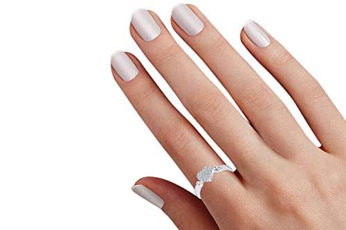 AFFY 14k Gold Over Sterling Silver Round Sparkling Cubic Zirconia Love Heart Promise Ring Jewelry Gift for Womens3