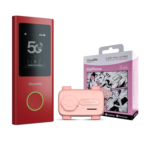Image of PetPhone for Pet and Red Numen Air 5G Mobile Hotspot, Portable WiFi Hotspot for Travel in 200+ Countries