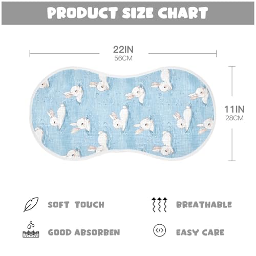 vvfelixl Baby Burp Cloths White Rabbit Swimming Baby Newborn Cotton Burping Cloths Set Babys Washcloths 4 Pack2