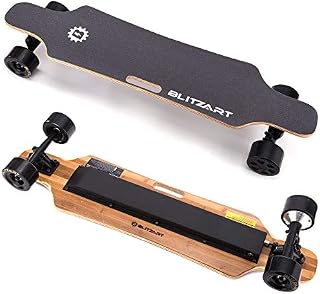 BLITZART Huracane 38" Electric Skateboard Longboard E-Skateboard Motorized Electronic Hub-Motor 3.5" Wheels (Black)