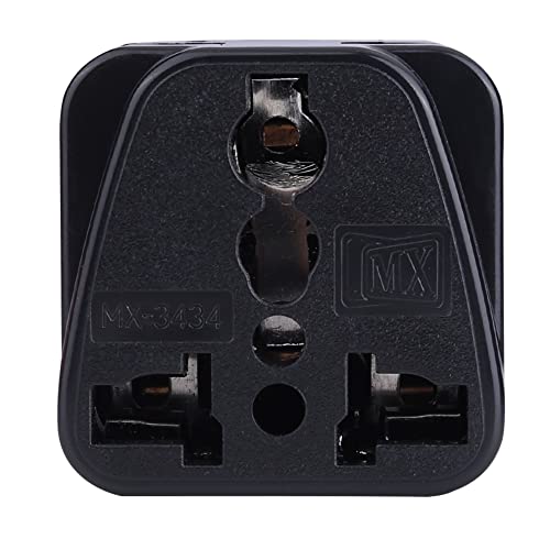 Image of MX Universal Travel Adapter Type D - Pack of 5 2‑in‑1 Conversion Plugs for India, USA, UK, China & World - Black