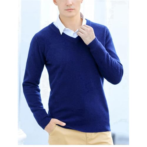 Men's Cashmere Sweater Warm Pullovers V-Neck Fit Knit Pullover Male Woollen Knitwear Jumpers2