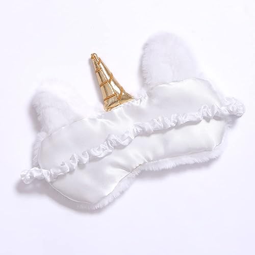 Miniatura 6 de Paquete de 2 lindos antifaz para dormir de animales para niñas, lindo unicornio de felpa suave para dormir, máscara para dormir con los ojos para