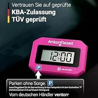 VENTON [Test SEHR GUT, Note 1.1 2 Stück V2 Elektronische Digitale Parkscheibe pink mit Zulassung, Automatische elektrische Parkuhr, Auto Zubehör Innenraum, Auto Gadgets, Autozubehör elektronisch – Ansicht 2