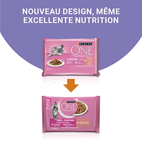 PURINA ONE Junior mit Lachs für Kätzchen | 4 x 85 g – Ansicht 3