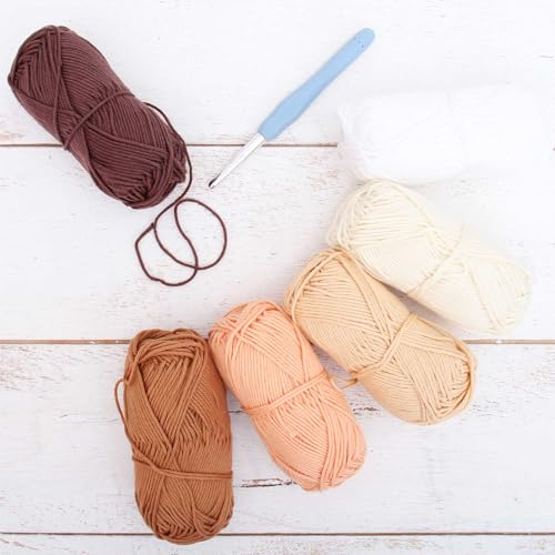 Image of ThreadArt Cotton Crochet Yarn Set #4, 6 Pack 50g 85yd, Desert Sand Colors