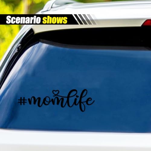 Image of Smilfuy 7 inch x 2 inch Mom Life Car Vinyl Decal Sticker, Waterproof Bumper Sticker for Women, New Moms, Cute Decorative Mom Life Sticker for Cars, Trucks, SUVs, Windows, Laptops, Walls (Black)