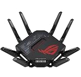 ASUS ROG Rapture GT-BE98 Quad-Band WiFi 7 Gaming Router (320MHz Bandbreite, duale 10G Ports, Backup WAN, Mobile Game Mode, Aura RGB, AiMesh, VPN)