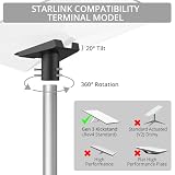 Justech Adapter do rur Starlink Gen 3 360° regulowany uchwyt na słupek Starlink Gen 3 ze stopu aluminium kompatybilny ze średnicą 25-53 mm uniwersalna instalacja na dach ściana ogród