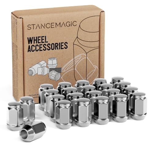 StanceMagic 23pcs Bulge Closed End Lug Nuts - 1/2x20 Threads, Cone Seat, 3/4