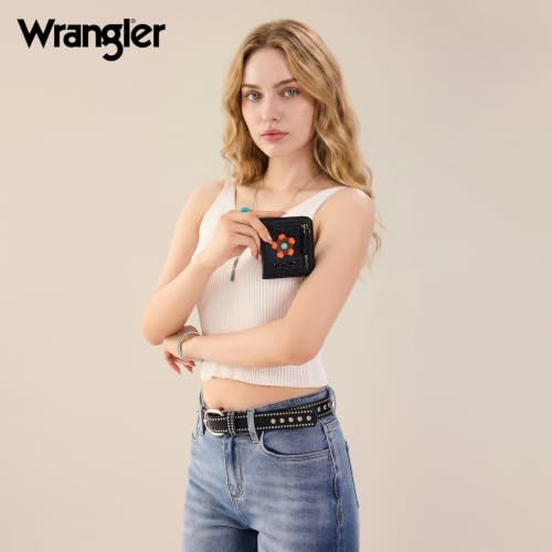 Image of Montana West X Wrangler Slim Wallet Women Small Rfid Blocking Wallets Bifold Credit Card Holder Wallets with Zipper Pocket