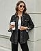 luvamia 2025 Jean Jackets for Women Fashion Denim Jacket Western Oversized Shacket Jacket Button Up with Pockets Washed Black Size Large Fits US 12-14