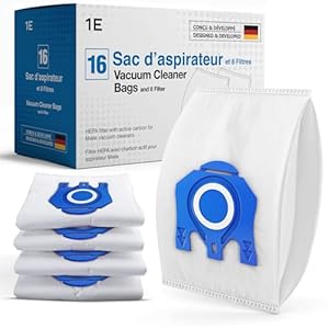 Lot de 16 sacs d'aspirateur pour Miele [Complete C2 & C3, Classic C1] Remplace GN avec 4 filtres moteur et 4 filtres d'évacuation [S8000, S5000, S2000, S800 & S600]