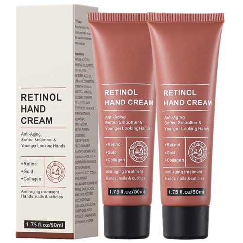 Image of Retinol Anti-Aging Hand Cream with Gold & Collagen, 2 Pack