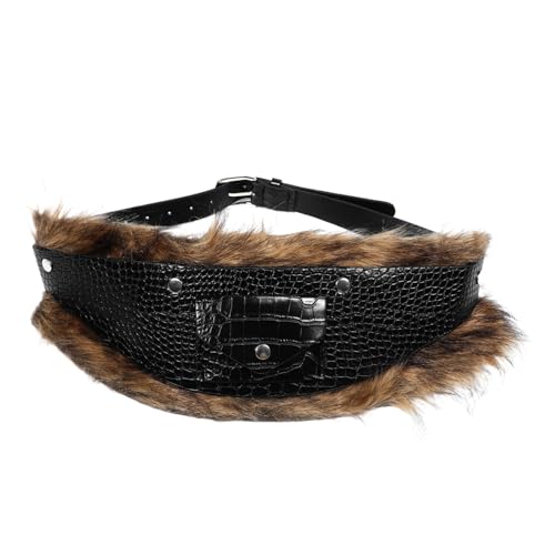 VALICLUD Retro Plush PU Waist Belt Adjustable Wide Corset Belt for Dresses Coats and Cosplay Stylish Fashion Accessory with Durable Plush