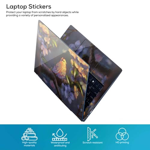 Image of Galaxsia Floral D63 Full Body Vinyl Laptop Skin /Sticker /Cover Upto 15.6 Inches Laptops Laminated-Removable-HD Quality Compatible for Hp-Dell-Sony-Lenovo-Asus etc.(15x10 Inches)