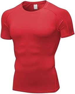 compression shirt Camisa justa masculina com mangas curtas, camiseta fitness, top de corrida, camisa esportiva, roupas modeladoras (Color : A2, Size : Small)