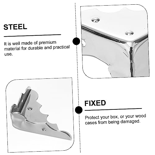 Garneck 4 Stück Metall Eckenschutz Und Kantenschutz in Silber - Dekorative Kantenabdeckung Für Möbel - Schmuckschatullen Und Gitarrenkoffer Schraubbar Und