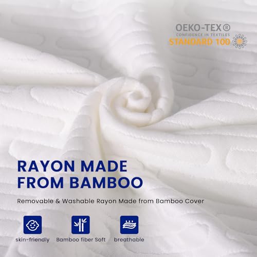 VALUXE Full Size 3 Inch Mattress Topper Cover with Zipper Closure - Breathable Protector for 3