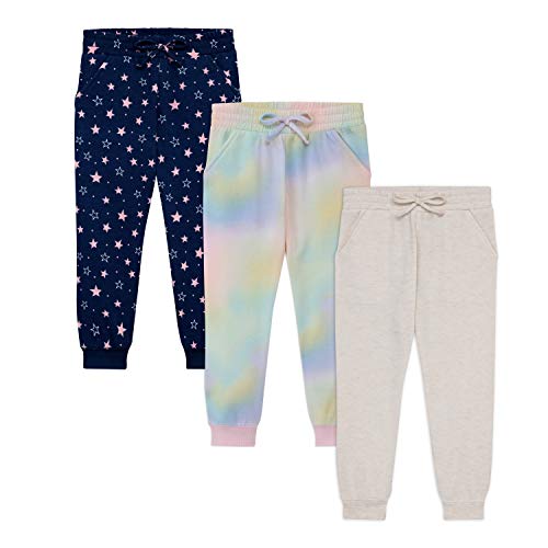 Image of BTween Kids Girls Fashion Stretch Waist Ultra Soft Jogger Pants Set 3 Pack Bundle