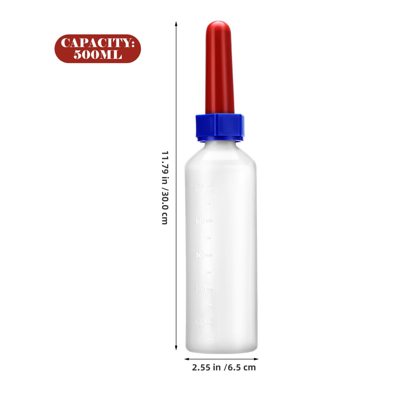 Yardwe Bouteille de traite 500 ml pour veaux, biberon d'élevage nutritif et de lait à nourrir – Idéal pour les petits animaux, les chats, les chiots, les chèvres et les moutons Feeder pratique pour