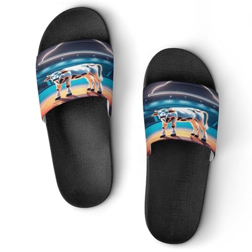 Chaussons de vache douillets pantoufles animaux confortables mixtes